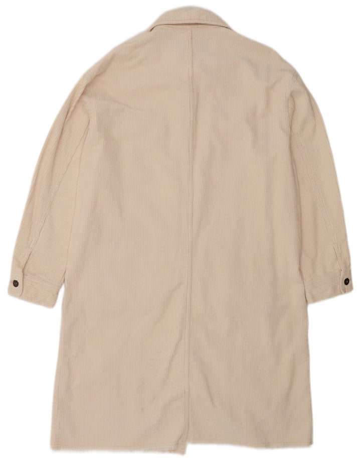 Zara Γυναικείο Κοτλέ Παλτό UK 12 Βαμβακερό μεσαίο υπόλευκο