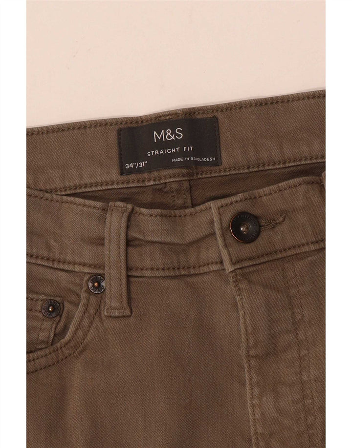 Ανδρικό ίσιο casual παντελόνι Marks & Spencer W34 L31 Beige