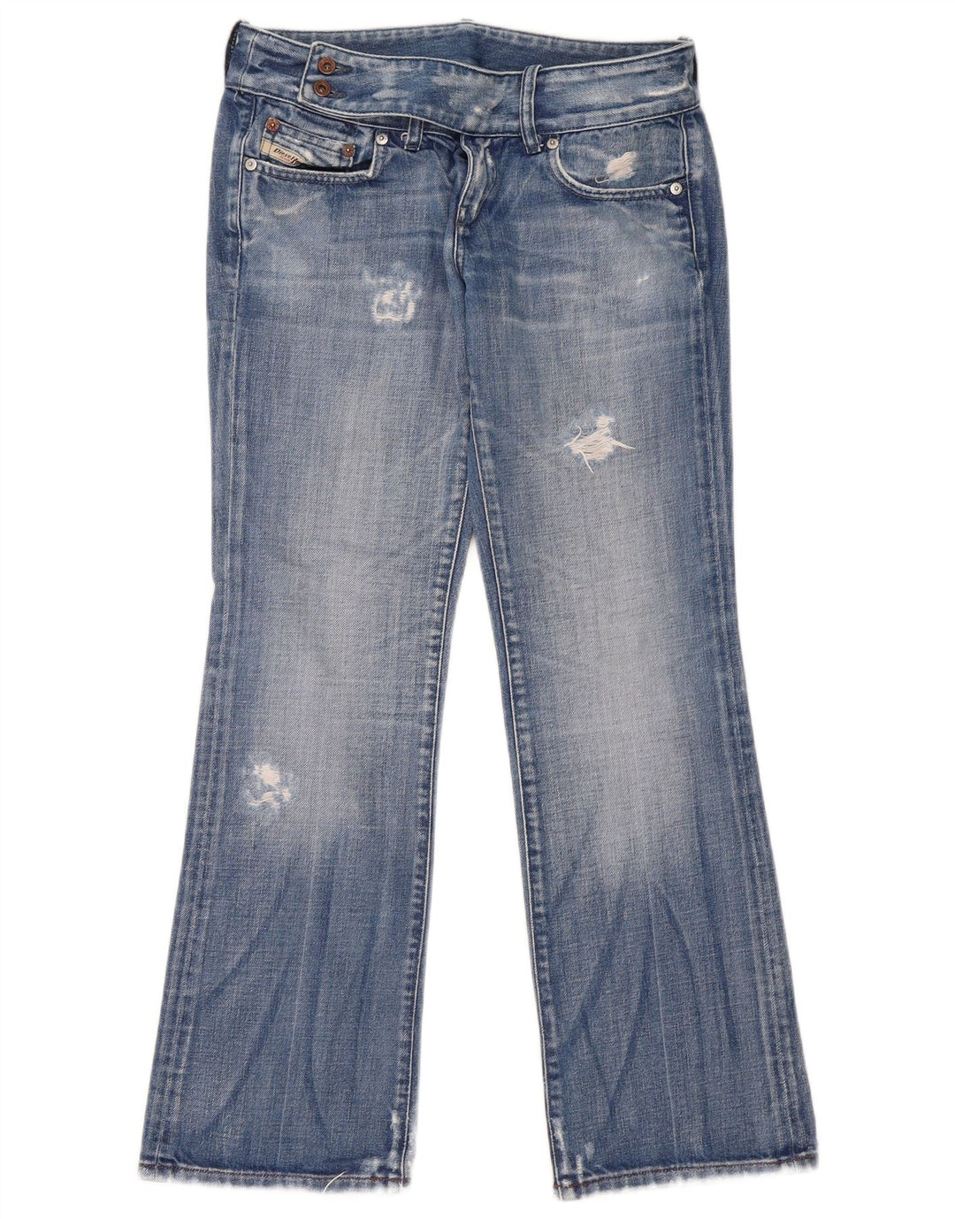 Diesel Γυναικείο Distressed Bootcut Jeans W29 L29 Μπλε βαμβακερό