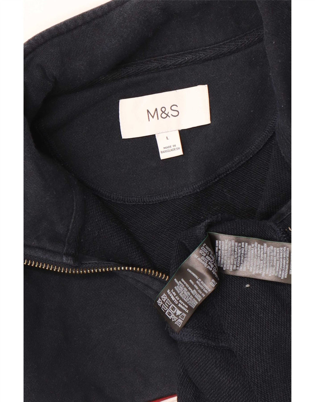Marks & Spencer Ανδρικό φούτερ με φερμουάρ πουκάμισο με μεγάλο μπλε ναυτικό χρώμα