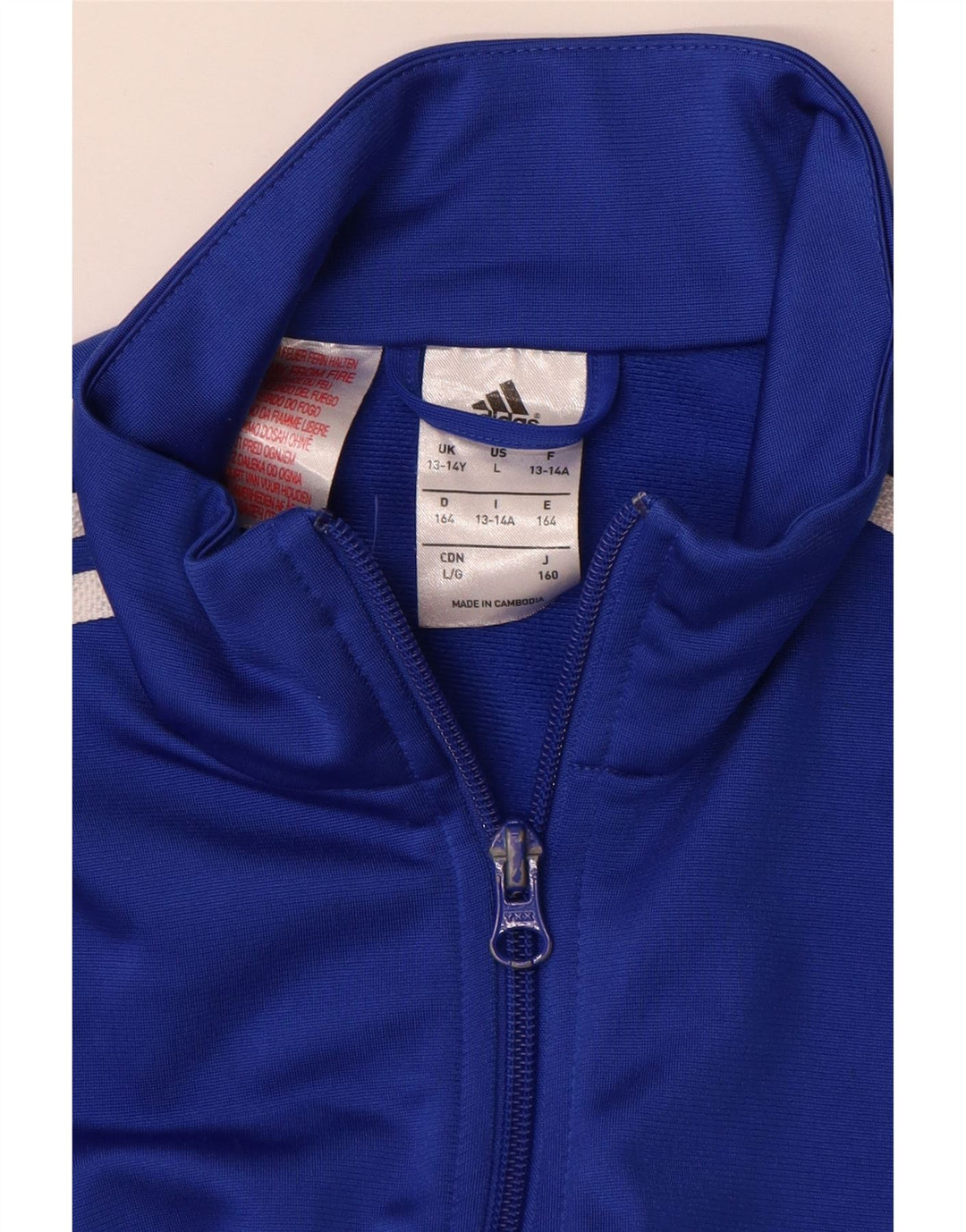 Τοπ μπουφάν Adidas Boys Tracksuit 13-14 Years Blue Polyester