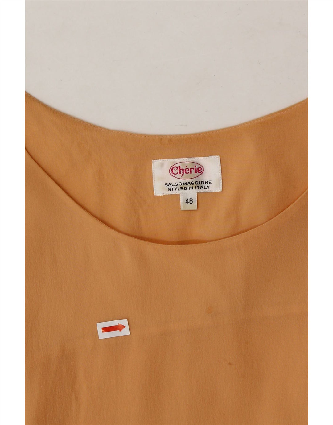 CHERIE Womens Sleeveless Blouse Top IT 48 XL Orange Vintage cherie and Second-Hand cherie from Messina Hembry 