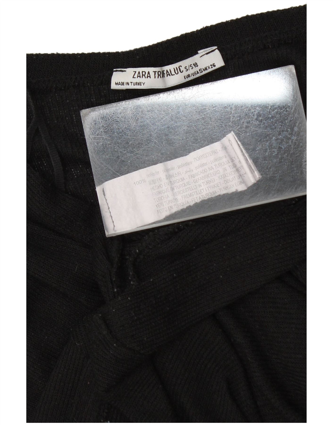 Zara Γυναικεία Μπλούζα Crop Top UK 10 Small Black Polyester