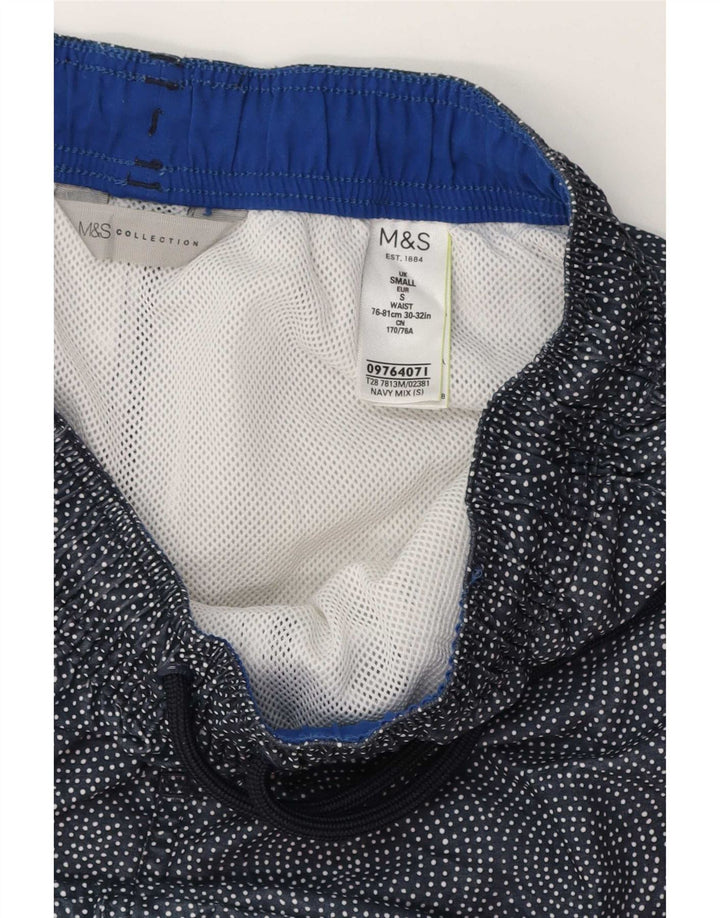 Ανδρικά σορτς κολύμβησης Marks & Spencer Small Navy Blue Geometric Polyester