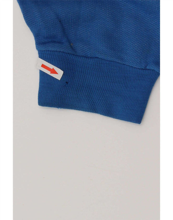 Vintage γυναικεία υπερμεγέθη γραφική φούτερ Jumper UK 14 Medium Blue