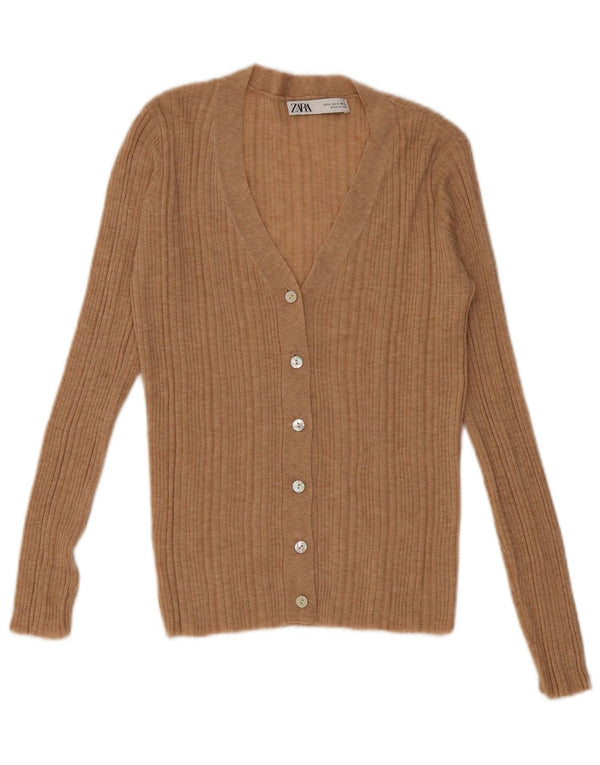 ZARA Womens Cardigan Sweater UK 10 Small Beige