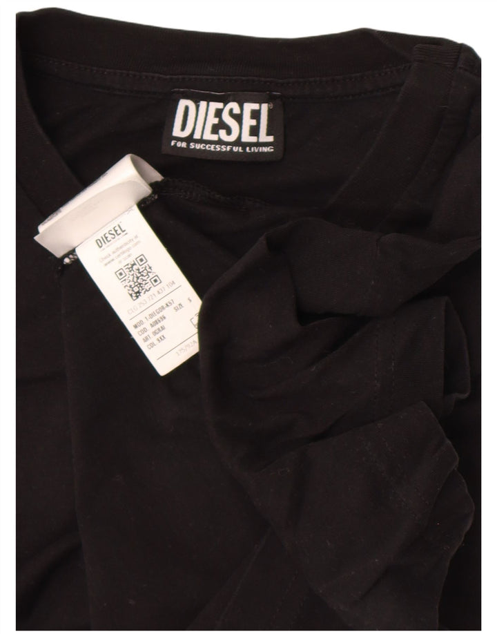 Diesel Ανδρικό γραφικό T-Shirt Top Μικρό μαύρο βαμβακερό