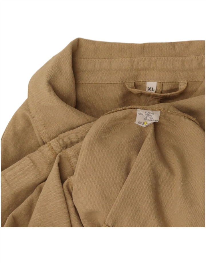 VINTAGE Womens Utility Jacket UK 18 XL Beige Cotton
