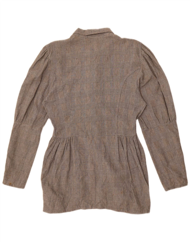 Γυναικείο πουκάμισο Benetton Μπλούζα IT 46 Large Grey Check Cotton