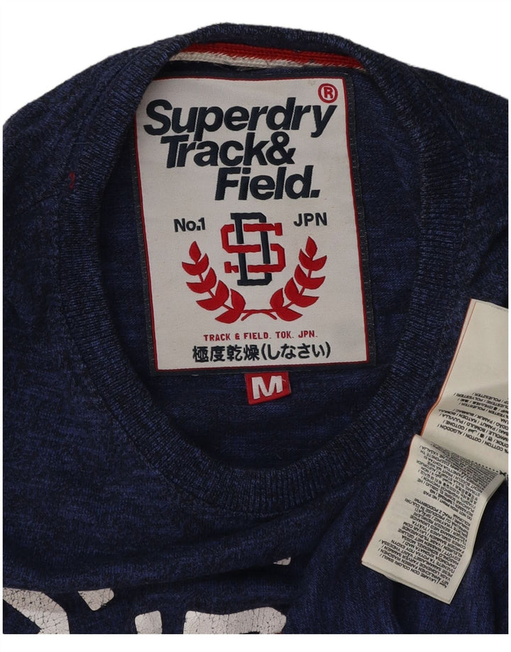Ανδρικό γραφικό μπλουζάκι SUPERDRY Τοπ μεσαίου μπλε βαμβακερό