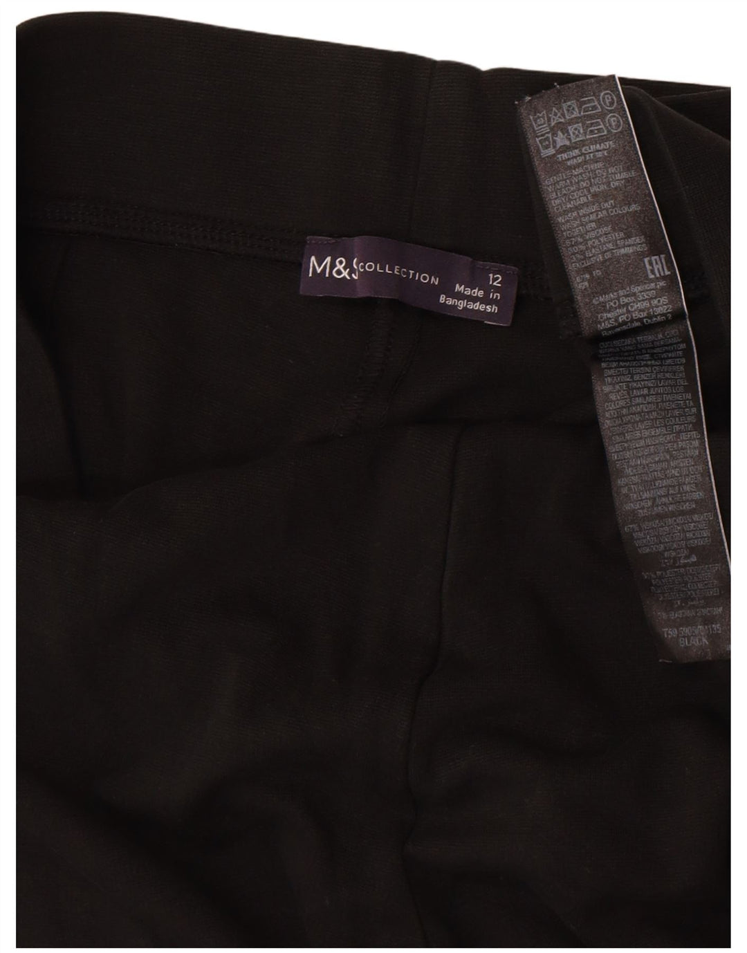 Γυναικεία κολάν Marks & Spencer UK 12 Medium Black Viscose