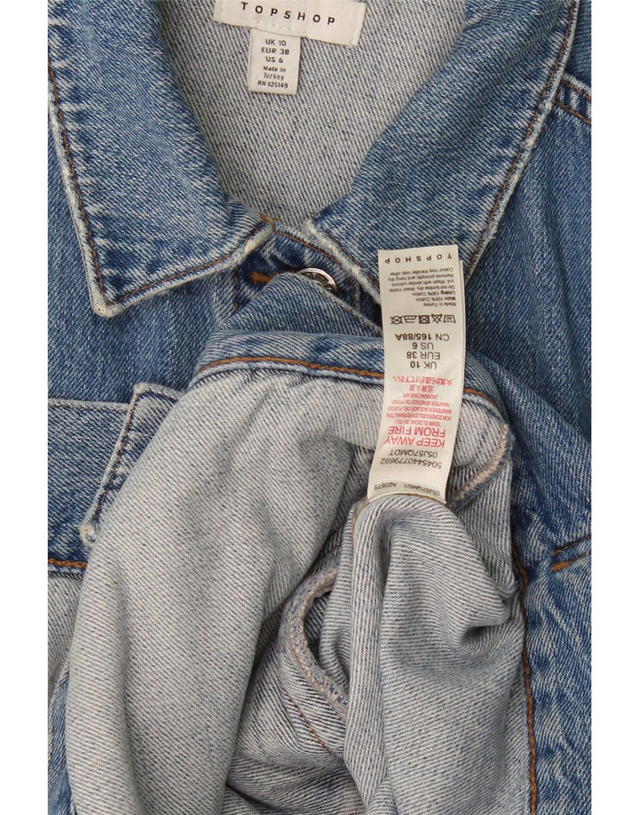 Topshop Γυναικείο Τζιν Μπουφάν UK 10 Small Blue Cotton