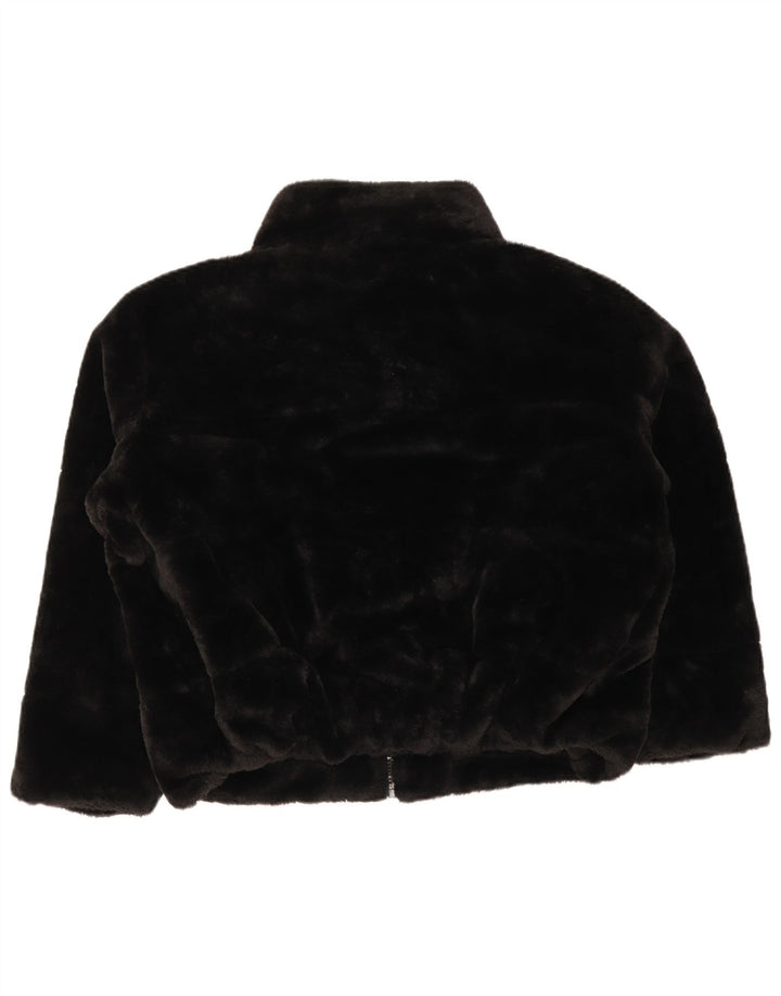 Zara Γυναικείο Μπουφάν από Faux Fur UK 16 Large Black Polyester
