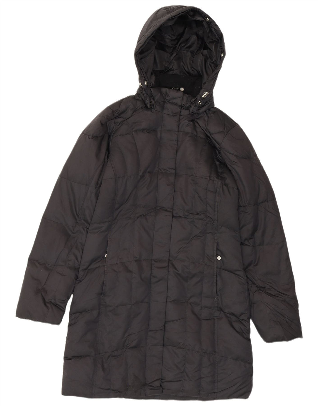 EDDIE BAUER Γυναικείο παλτό μεγάλου μεγέθους με κουκούλα με επένδυση UK 6 XS μαύρο πολυεστέρα