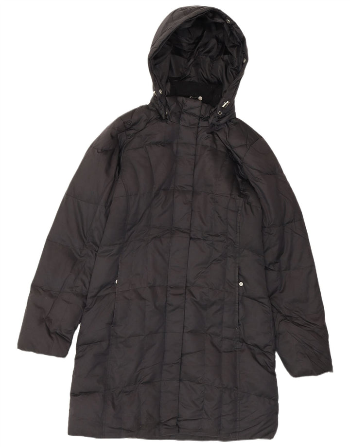 EDDIE BAUER Γυναικείο παλτό μεγάλου μεγέθους με κουκούλα με επένδυση UK 6 XS μαύρο πολυεστέρα