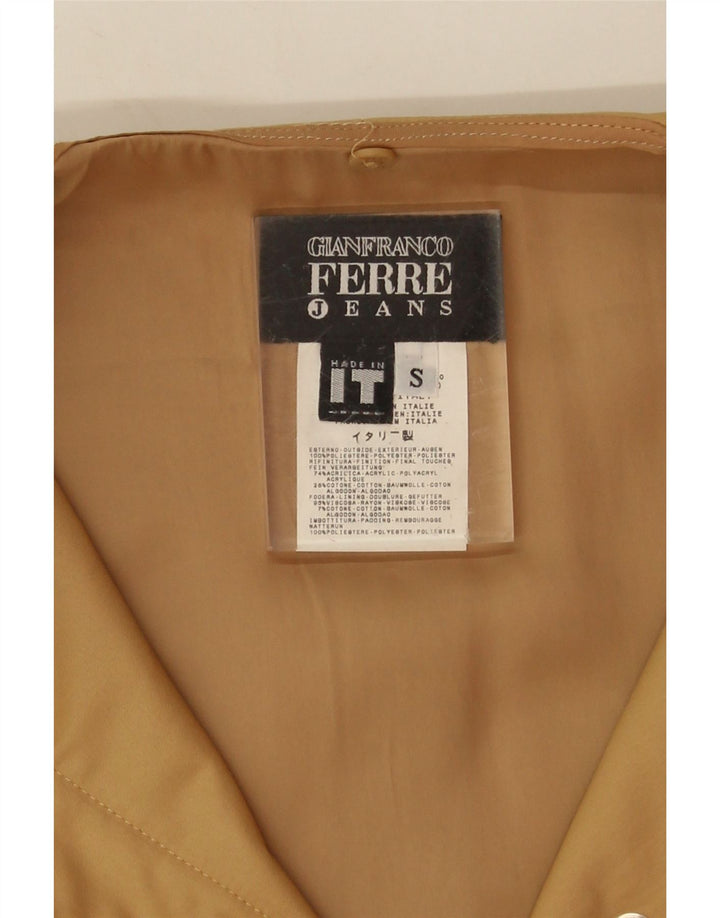 Gianfranco Ferre γυναικείο πανωφόρι υπερμεγέθη UK 10 Small Beige Acrylic