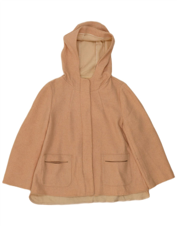 Zara Γυναικείο Παλτό με κουκούλα UK 18 XL Μπεζ μαλλί