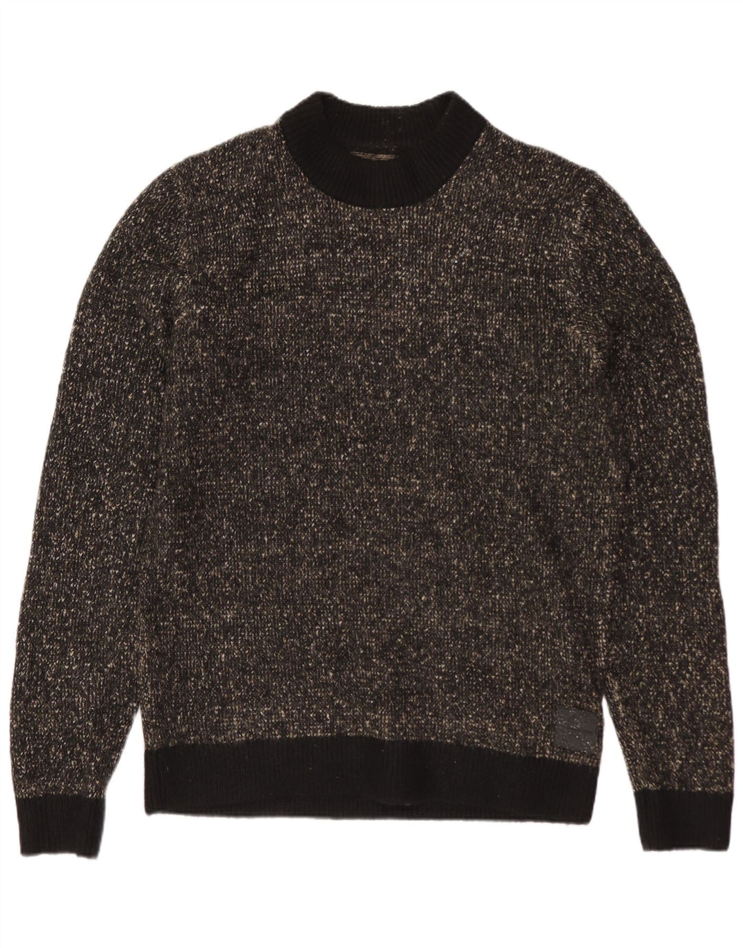 JACK & JONES Ανδρικό πουλόβερ με λαιμόκοψη μεσαίου μαύρου πολυεστέρα