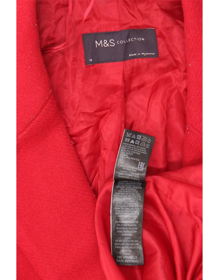 Marks & Spencer Γυναικείο Παλτό με διπλό στήθος UK 10 Small Red