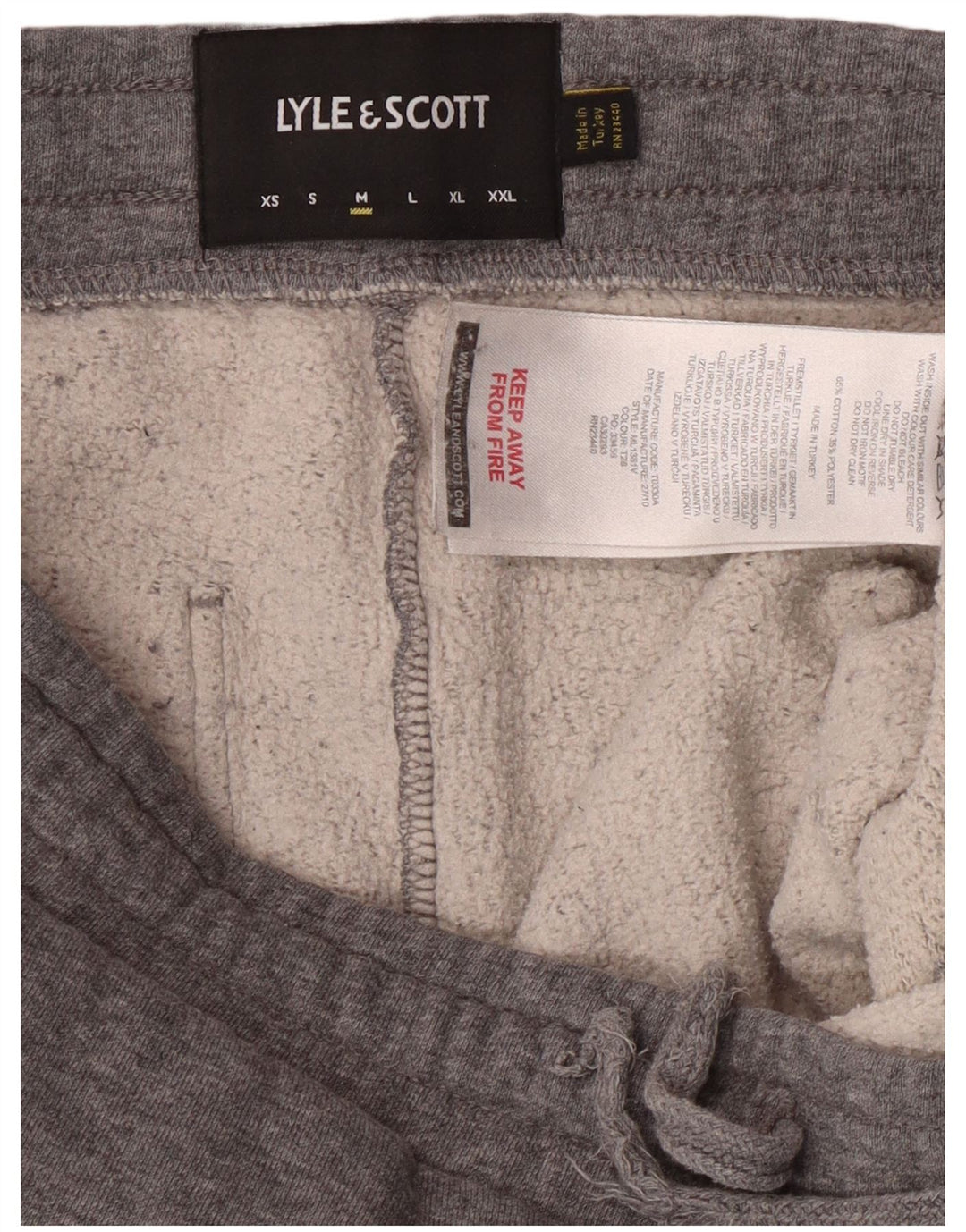 Lyle & Scott Ανδρική φόρμα παντελόνι Joggers Βαμβακερό μεσαίο γκρι