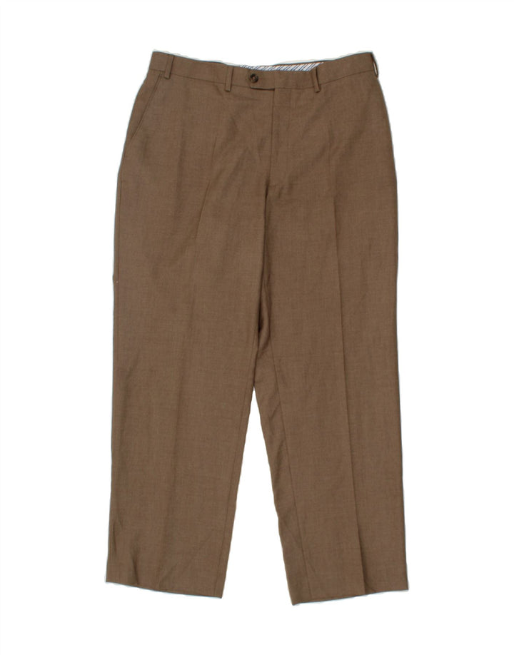 IZOD Mens Straight Chino Trousers W35 L30  Brown Polyester Vintage Izod and Second-Hand Izod from Messina Hembry 