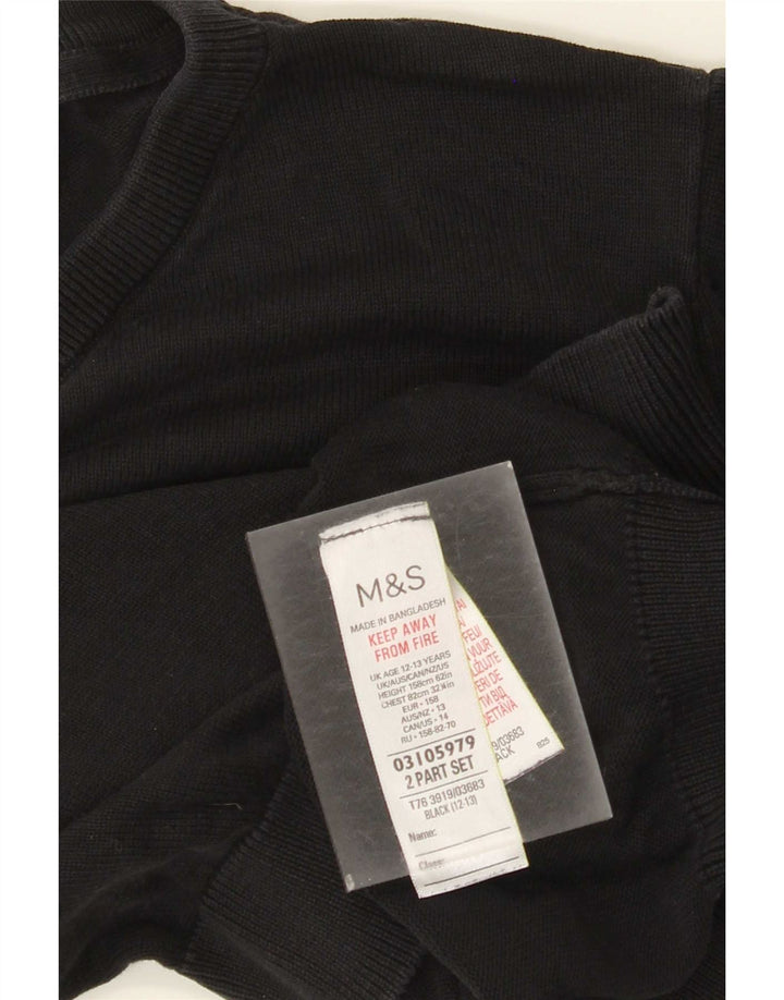 Marks & Spencer Boys Φούτερ Jumper 12-13 ετών Μαύρο βαμβακερό