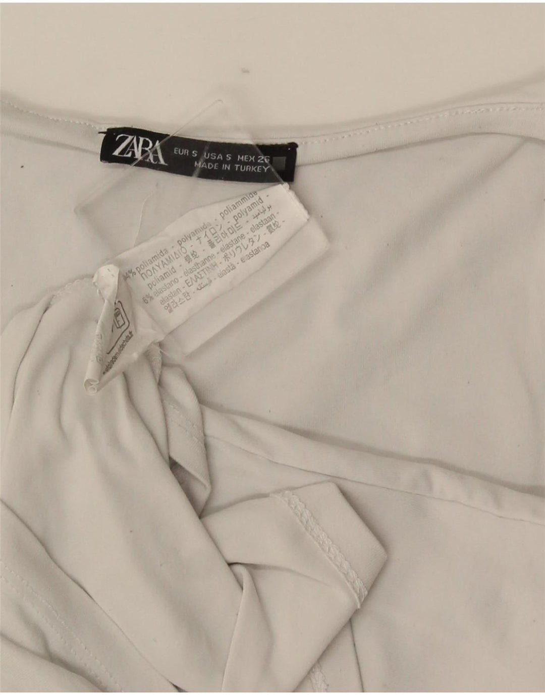 Zara Γυναικείο Γιλέκο Τοπ UK 8 Μικρό Λευκό Πολυαμίδιο