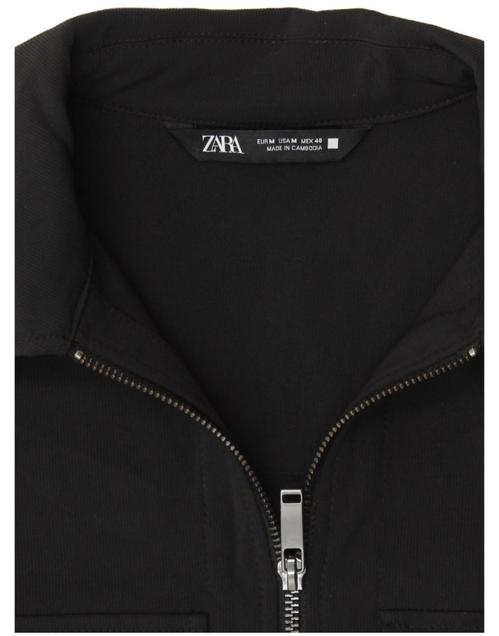 Ανδρικό πουκάμισο ZARA από μεσαίο μαύρο πολυεστέρα