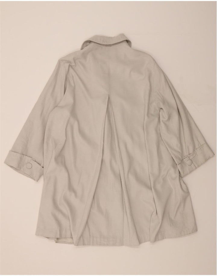 SPORTMAX Womens Oversized Double Breasted Coat UK 14 Large Grey Polyester Vintage Sportmax and Second-Hand Sportmax from Messina Hembry 