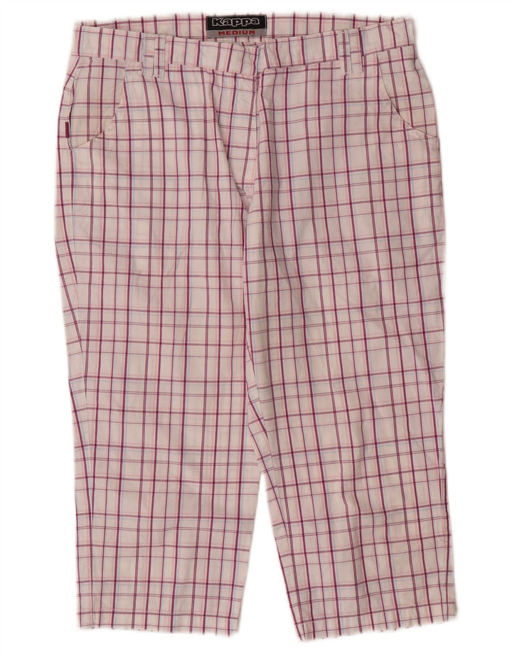 Kappa Γυναικείο γραφικό παντελόνι Capri Medium W30 L19 Purple Check Cotton