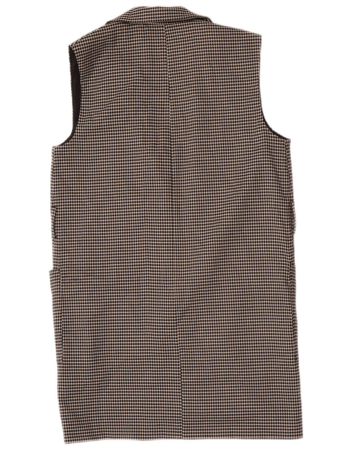 Zara Γυναικείο Longline Oversized Gilet UK 10 Small Black Houndstooth