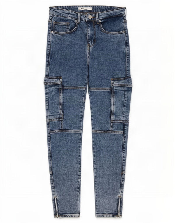 Zara Ανδρικό Cargo Skinny Jeans EU 38 Small W30 L30 Blue Cotton