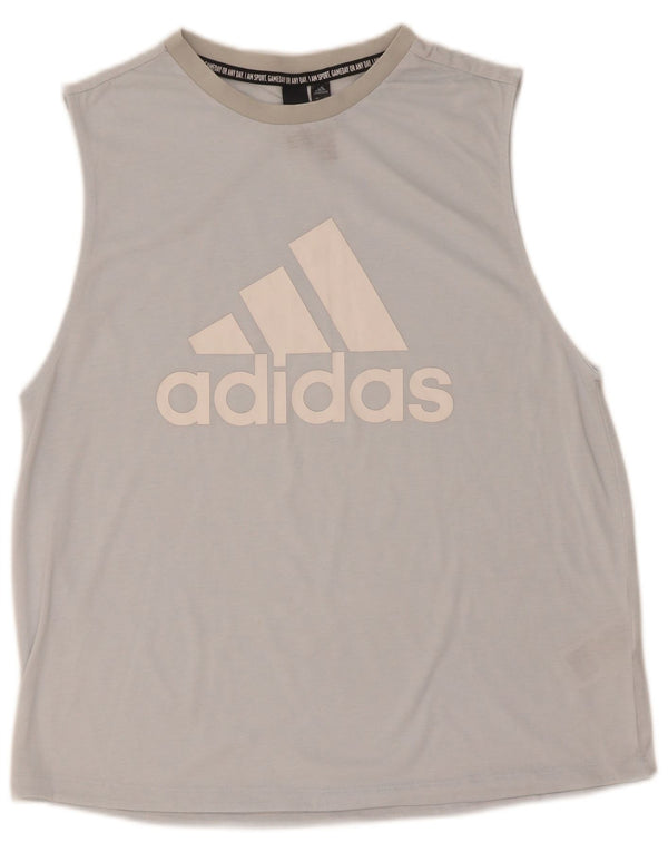 Γυναικείο γραφικό γιλέκο Adidas Top UK 12/14 Medium Blue Polyester