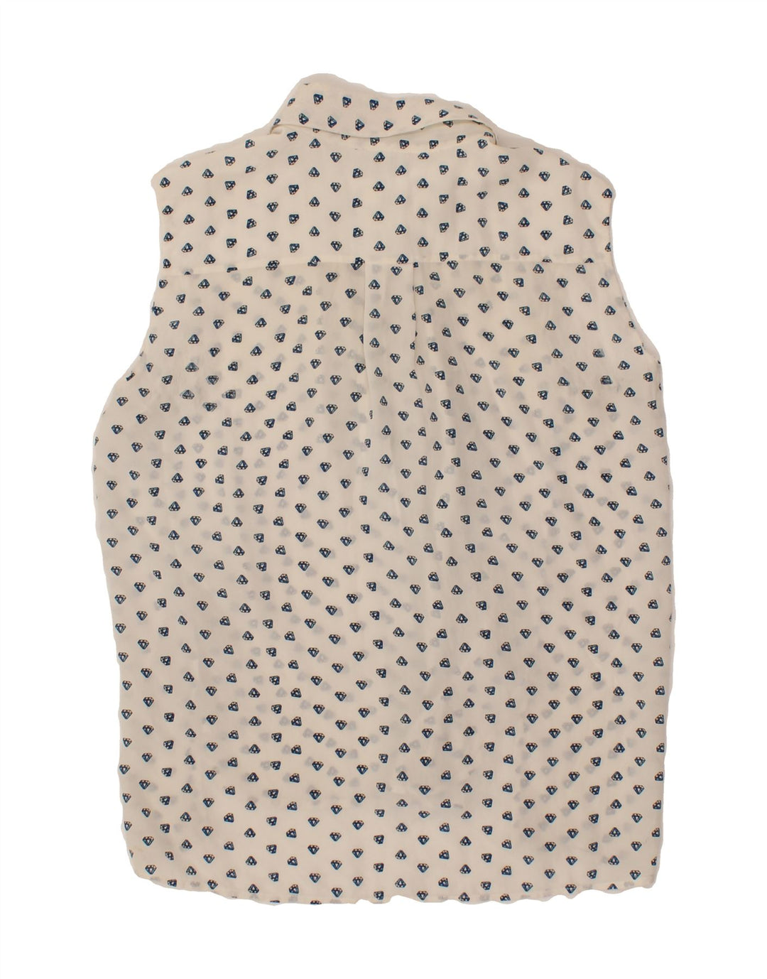 MARELLA Womens See Through Sleeveless Shirt Blouse UK 14 Medium White Vintage Marella and Second-Hand Marella from Messina Hembry 