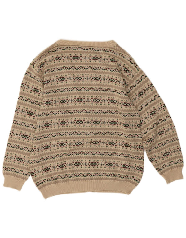 Vintage γυναικεία ζακέτα πουλόβερ UK 14 Medium Grey Fair Isle