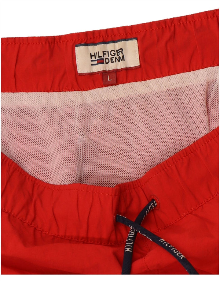 Γραφικό ανδρικό σορτς κολύμβησης Tommy Hilfiger μεγάλο κόκκινο