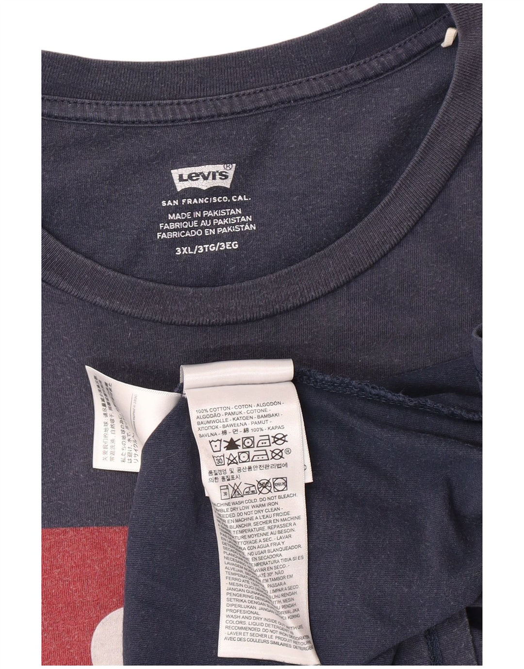 Ανδρικό γραφικό T-Shirt Levi's Top 3XL Navy Blue Cotton