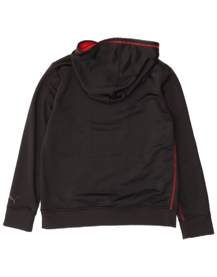 Puma Boys Graphic Hoodie Jumper 14-15 Years Large Black Polyester