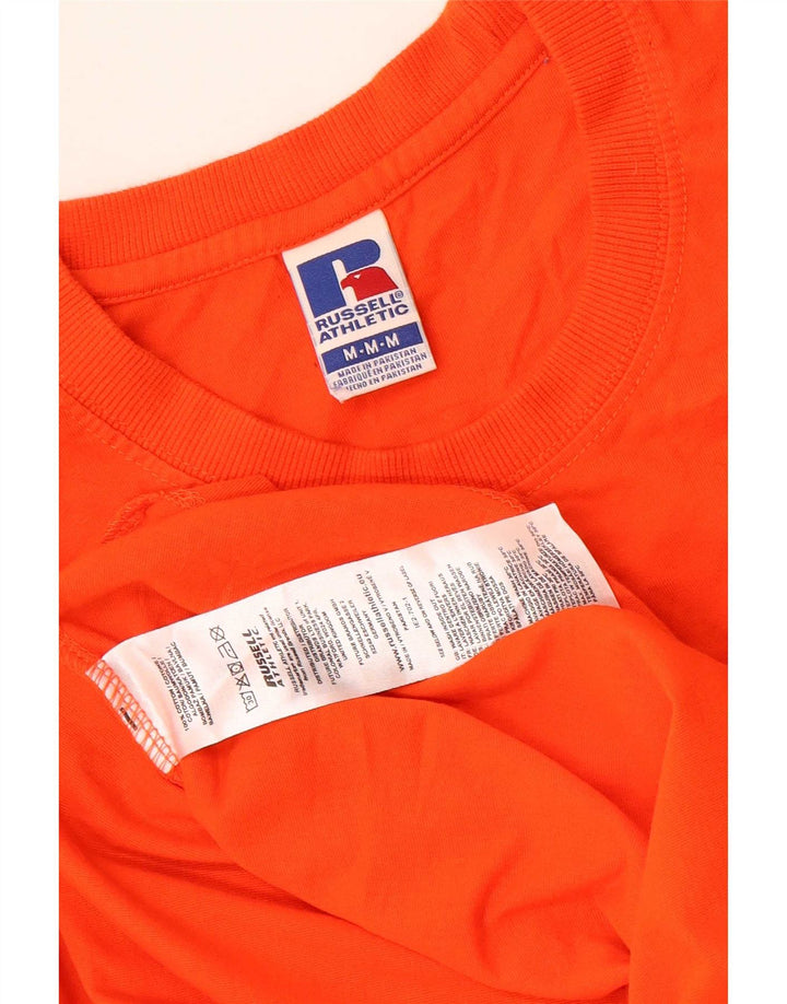 Ανδρικό γραφικό μπλουζάκι Russell Athletic Top από μεσαίο πορτοκαλί βαμβακερό