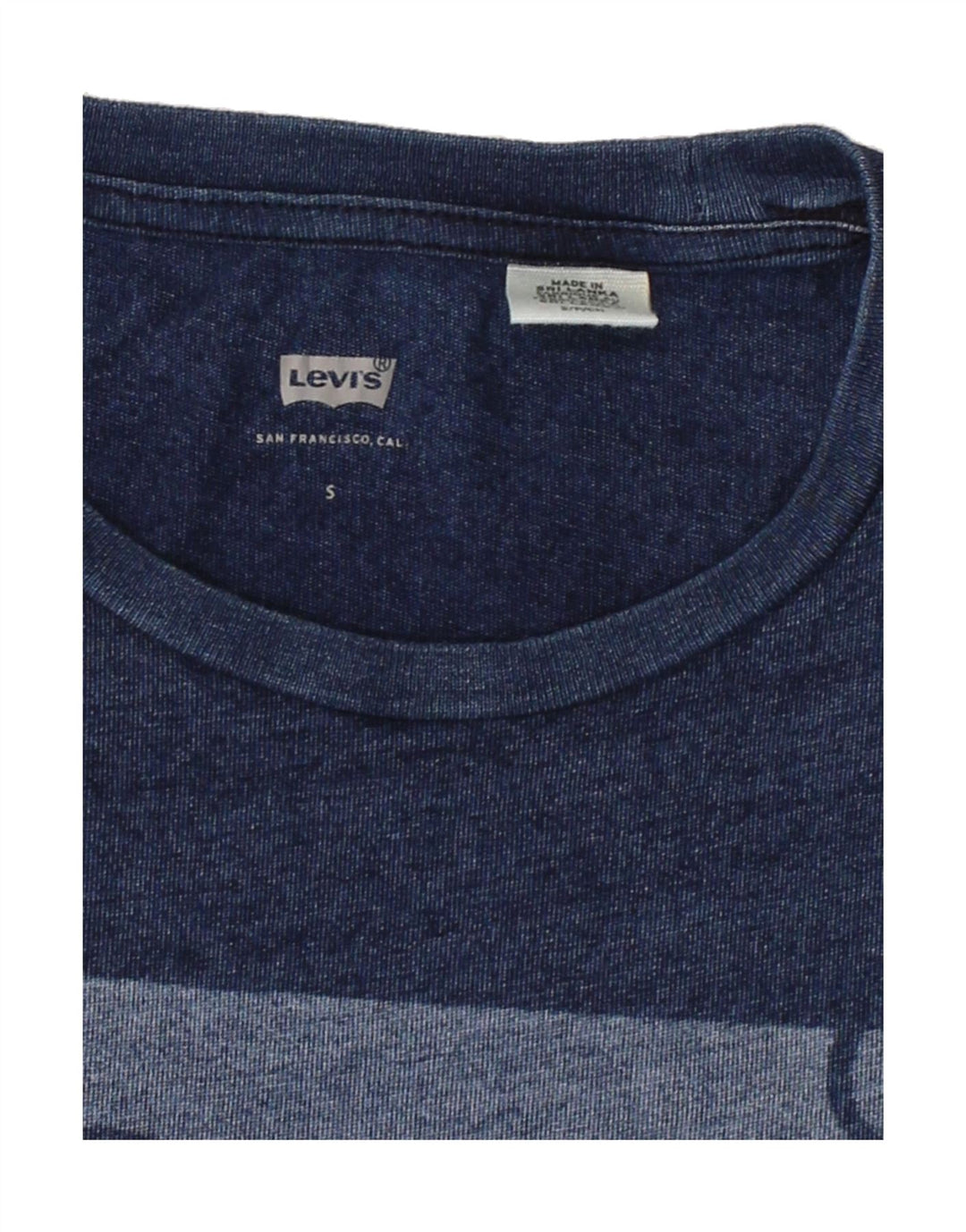 LEVI'S Womens Graphic T-Shirt Top UK 10 Small Navy Blue Vintage Levi's and Second-Hand Levi's from Messina Hembry 