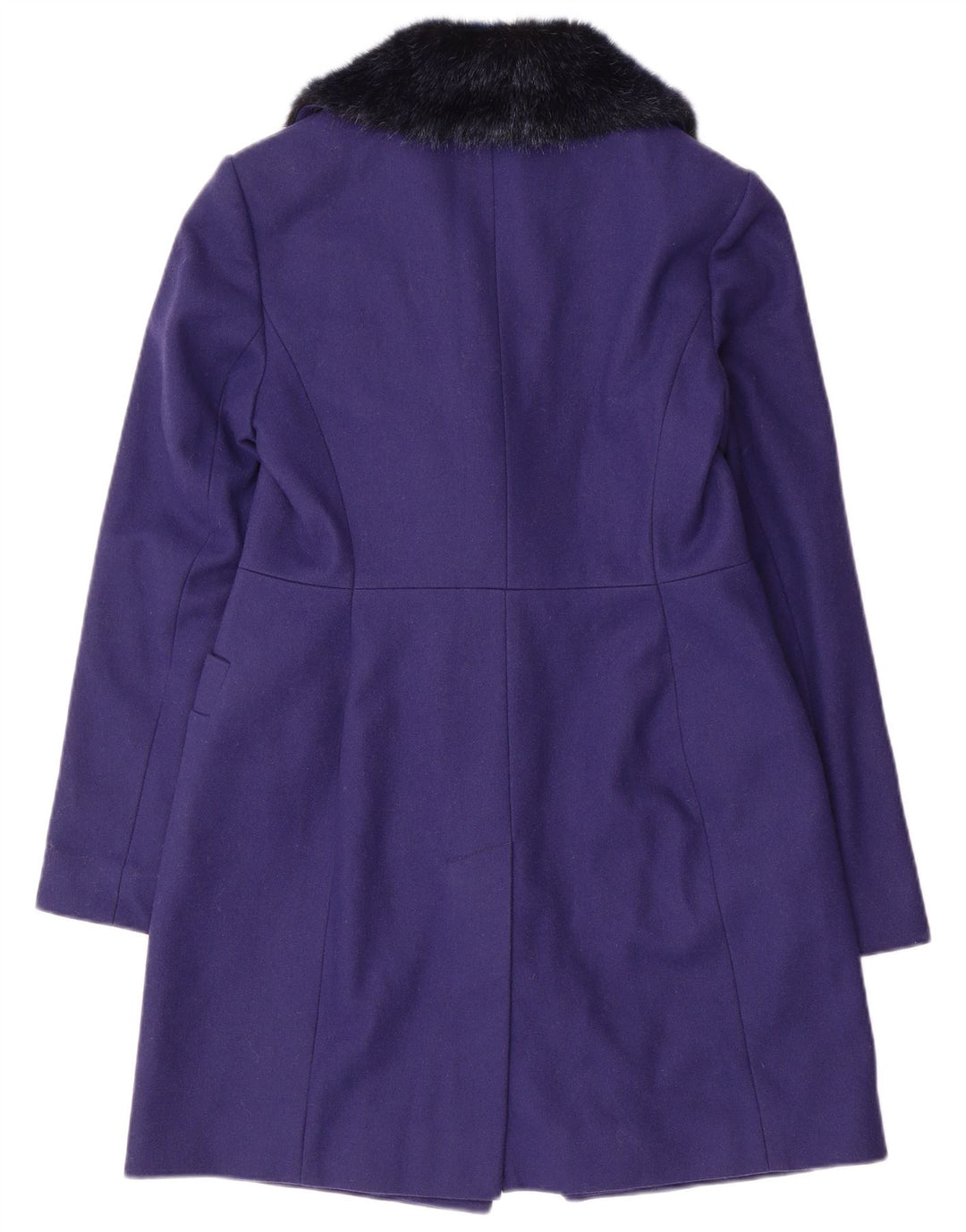 French Connection Γυναικείο Παλτό με διπλό στήθος UK 10 Small Purple Wool