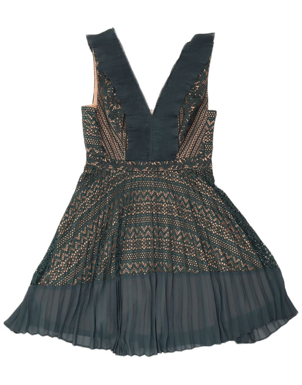 ΓΑΛΛΙΚΗ ΣΥΝΔΕΣΗ Γυναικείο αμάνικο φόρεμα A-Line UK 12 Medium Green