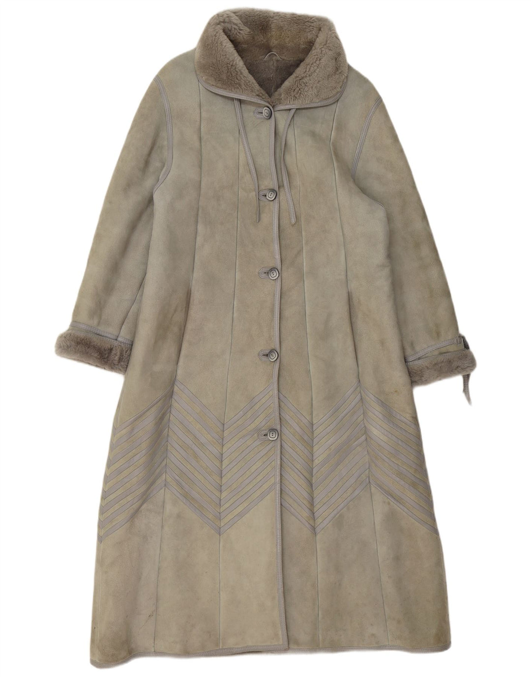 Vintage Γυναικείο Παλτό Shearling EU 40 Δέρμα αρνιού μεσαίου γκρι