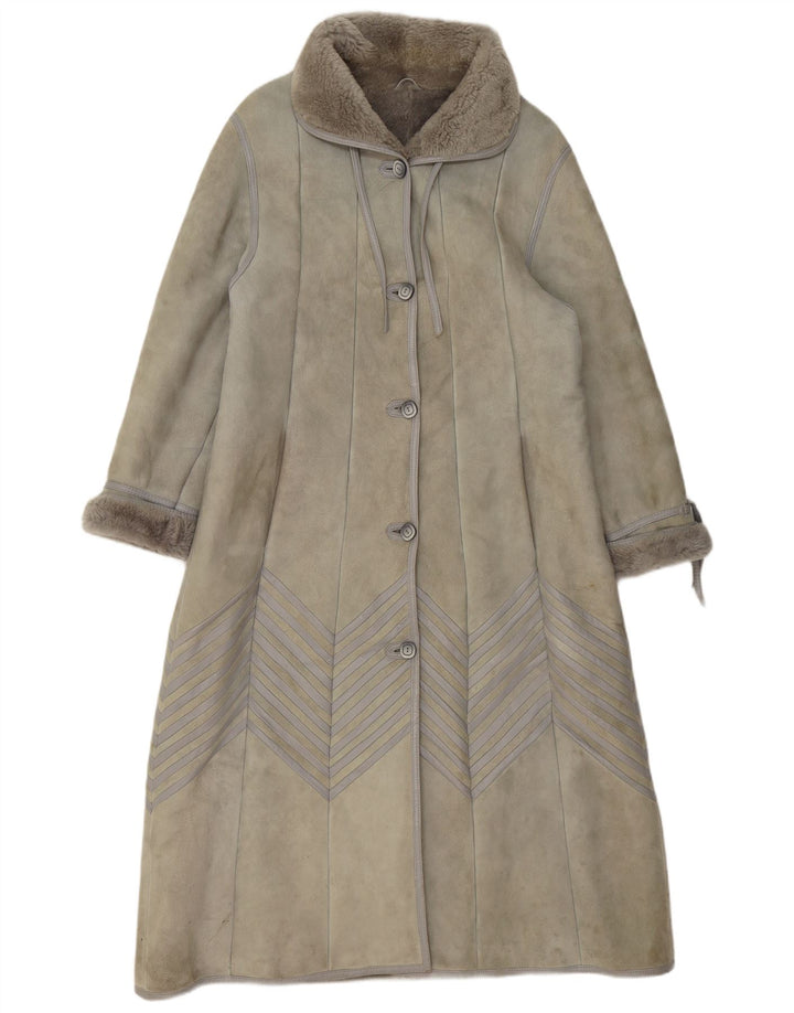 Vintage Γυναικείο Παλτό Shearling EU 40 Δέρμα αρνιού μεσαίου γκρι