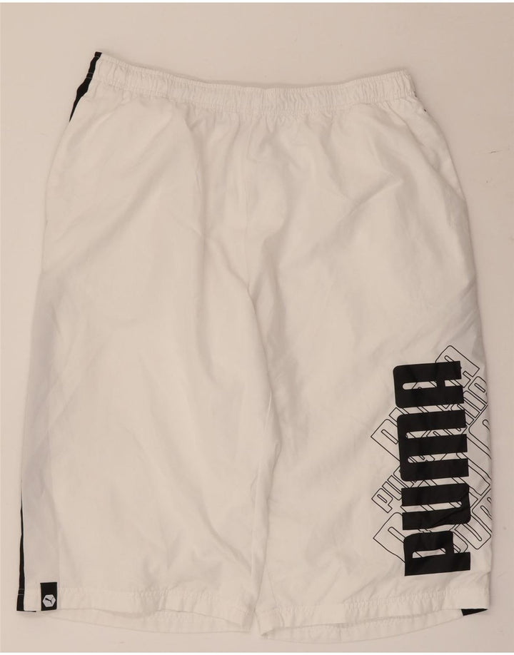 Ανδρικά γραφικά αθλητικά σορτς Puma XL Λευκό πολυεστέρα