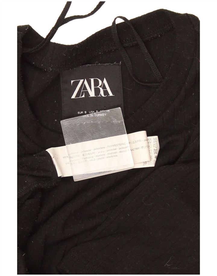 Zara Γυναικείο Maxi Φόρεμα UK 8 Small Black Polyester
