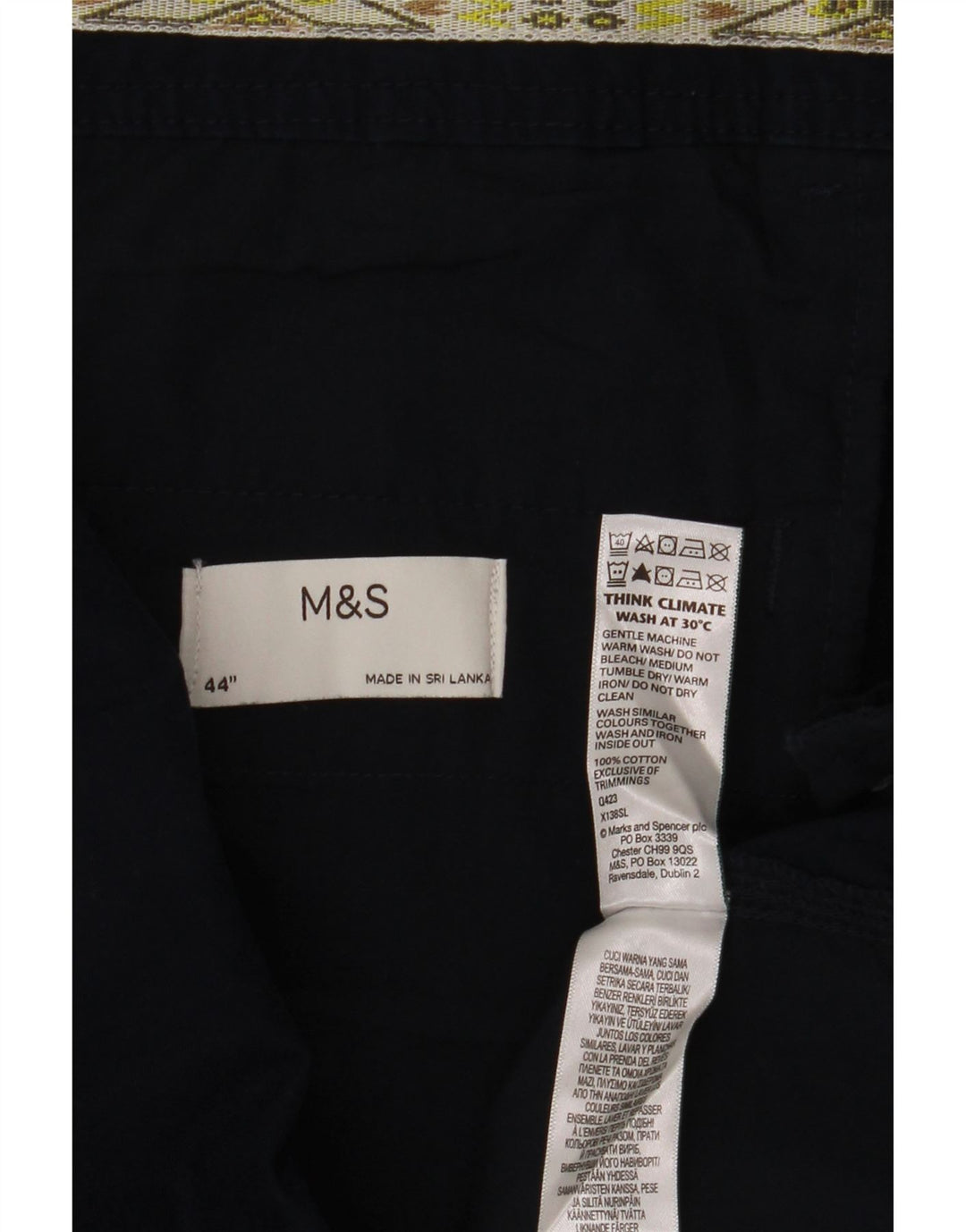 Ανδρικό σορτς Cargo Marks & Spencer W44 2XL Navy Blue Cotton