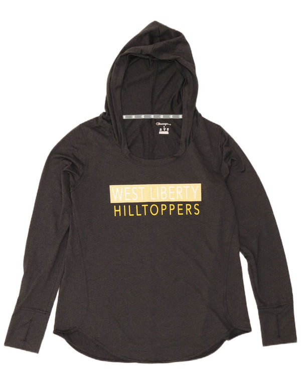 Champion Womens Hooded Graphic Top μακρυμάνικο UK 16 Large Grey