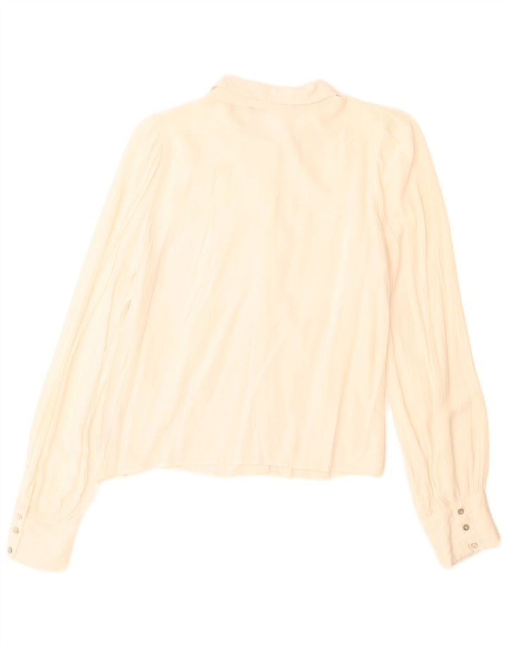 Zara Γυναικείο Πουκάμισο UK 14 Μέτριο λευκό παρθένο μαλλί