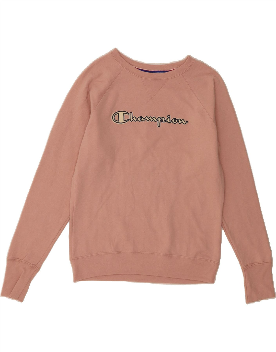 CHAMPION Mens Graphic Sweatshirt Jumper Small Pink Polyester Vintage Champion and Second-Hand Champion from Messina Hembry 